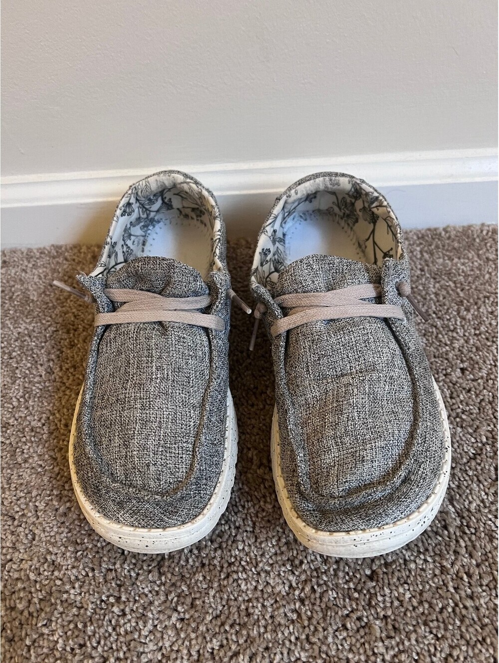 Hey Dude Wendy Linen Iron Gray womens Shoes size 7